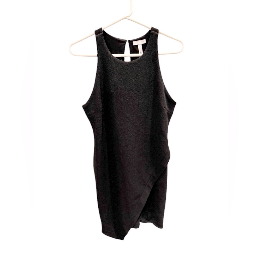 Anthropologie Leith Dress Womens Large Black Asymmetric Sleeveless Pullover